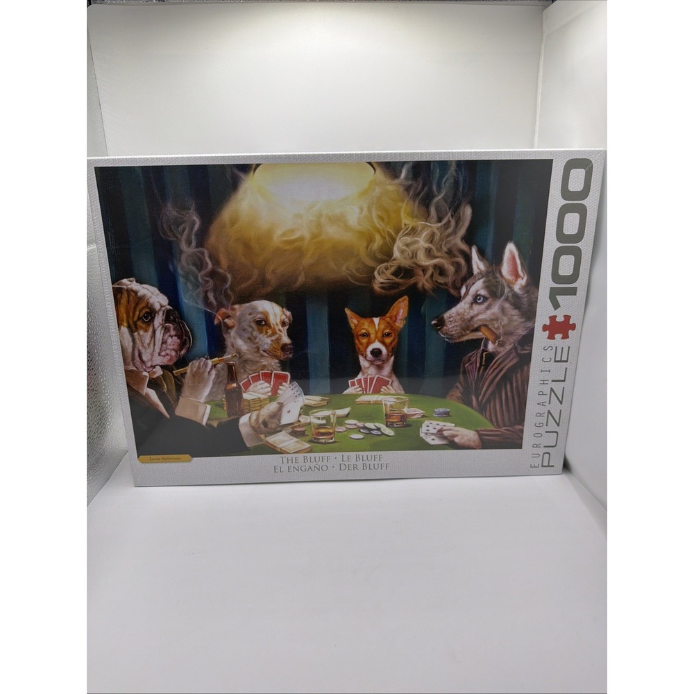 Eurographics 1000 Piece Puzzle The Bluff Dogs Playing Poker Lucia‎ Heffernan